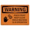 Signmission OSHA WARNING Sign, Pinch Point Keep Clear While, 10in X 7in Rigid Plastic, 7" W, 10" L, Landscape OS-WS-P-710-L-12313 - alternate 1